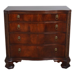 Hickory Chair Mahogany Serpentine Front Carved Chest For Sale