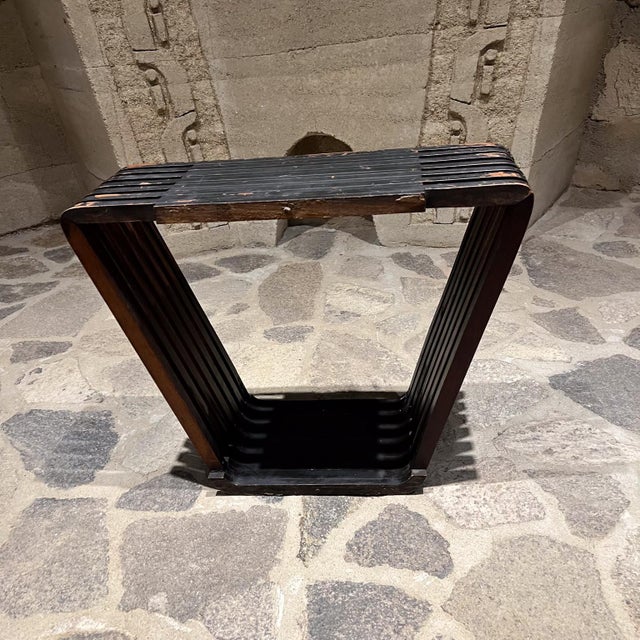 Rustic 1940s Old Rustic Solid Mahogany Slat Table For Sale - Image 3 of 5