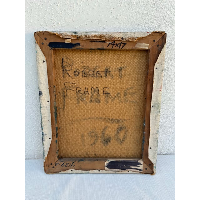 1960s Oil Painting : Vintage Robert Aaron Frame Oil Portrait Painting, 1960 For Sale - Image 5 of 8