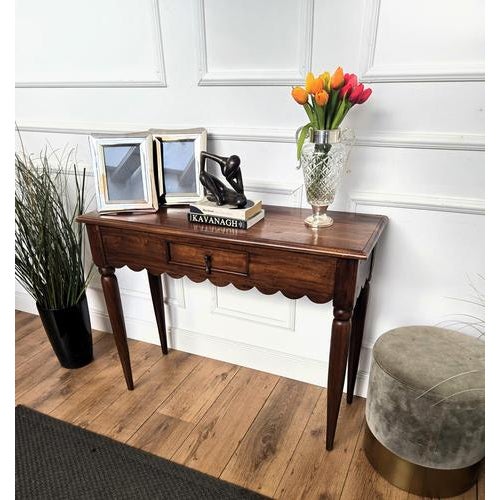Rustic Country Italian Carved Wood Wall Console Side Table, 1960s For Sale - Image 4 of 10