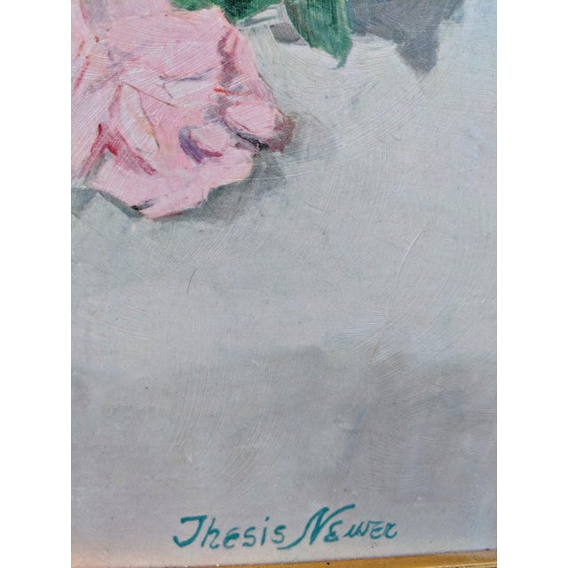 Vintage Still Life Botanical Floral Bouquet Framed Art Signed For Sale - Image 9 of 9