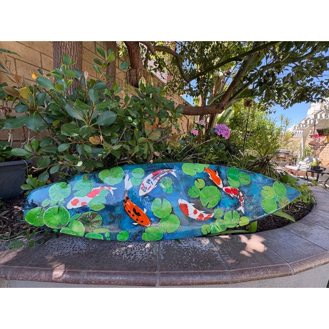 Koi Dreams – Original Hand-Painted Surfboard Art Inspired by the serene koi in Laguna Beach, this one-of-a-kind hand-...
