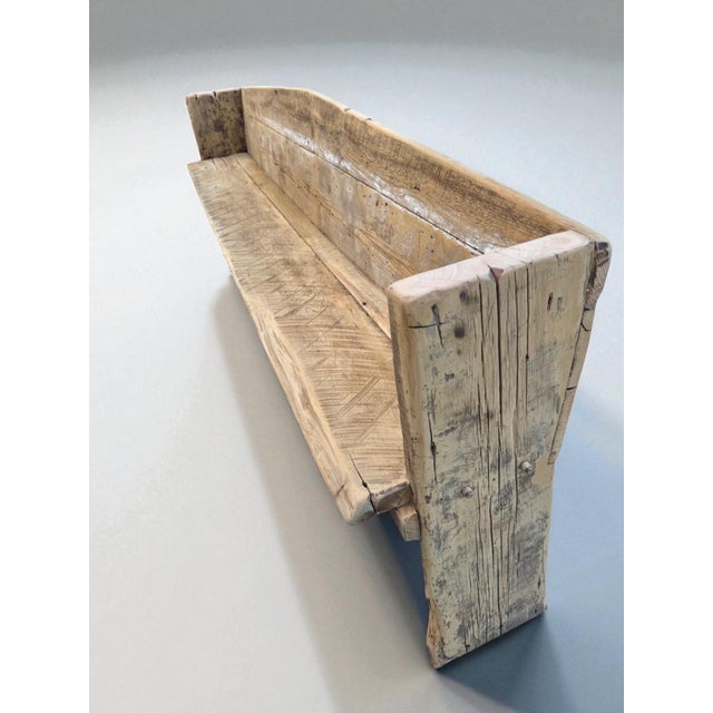Primitive Rustic Farmhouse Reclaimed Barnwood Pew Bench 102 In. For Sale In Columbia, SC - Image 6 of 17