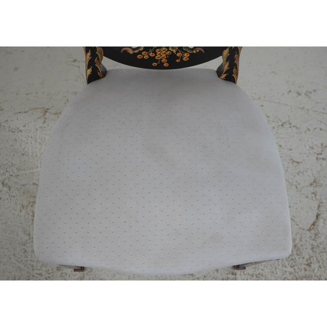 Black Set of 8 Hand Painted Hepplewhite Style Dining Chairs For Sale - Image 8 of 18