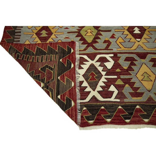 Mid 20th Century Vintage Turkish Konya Kilim Rug For Sale - Image 5 of 7