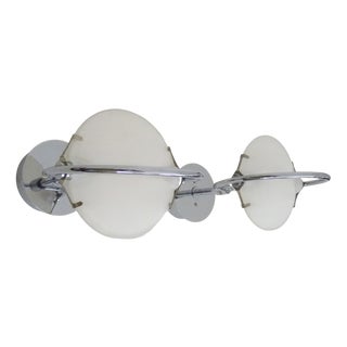 Italian Nobi Wall Lights in Chromed Metal and Satin Glass from Fontana Arte, 2000s, Set of 2 For Sale