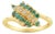 Emerald & Diamond Diagonal Row Ring .50cttw 14k Yellow Gold, Size 9 For Sale