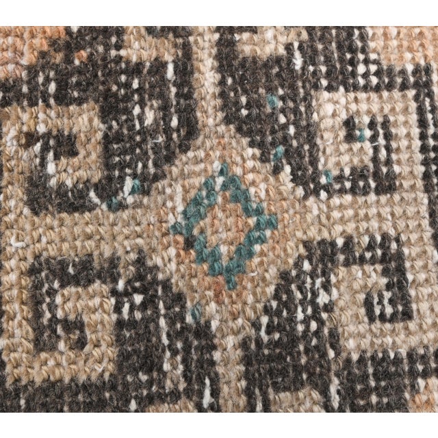 Textile Vintage Orange Turkish Hand-Knotted Runner For Sale - Image 7 of 9