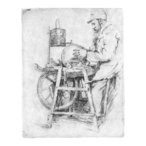 1920s William Meyerowitz Knife Grinder Etching