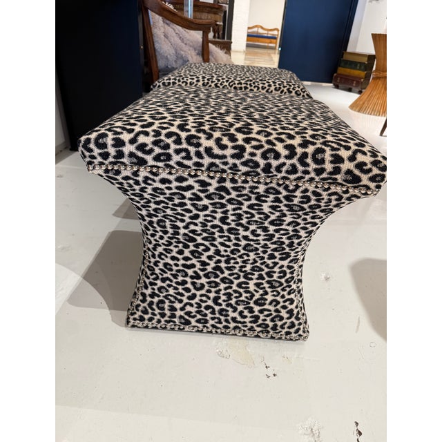 2010s Leopard Print Ottoman Stool Set (Walter E Smithe) For Sale - Image 5 of 10