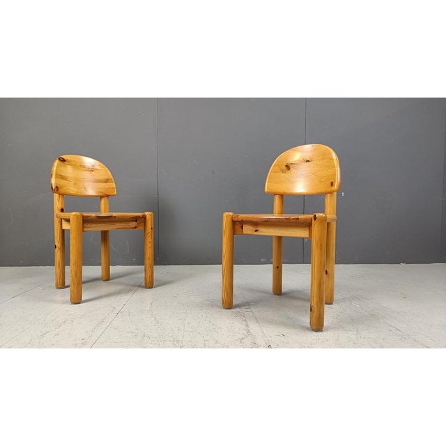 1980s Vintage Pine Wood Dining Chairs, 1980s, Set of 6 For Sale - Image 5 of 11