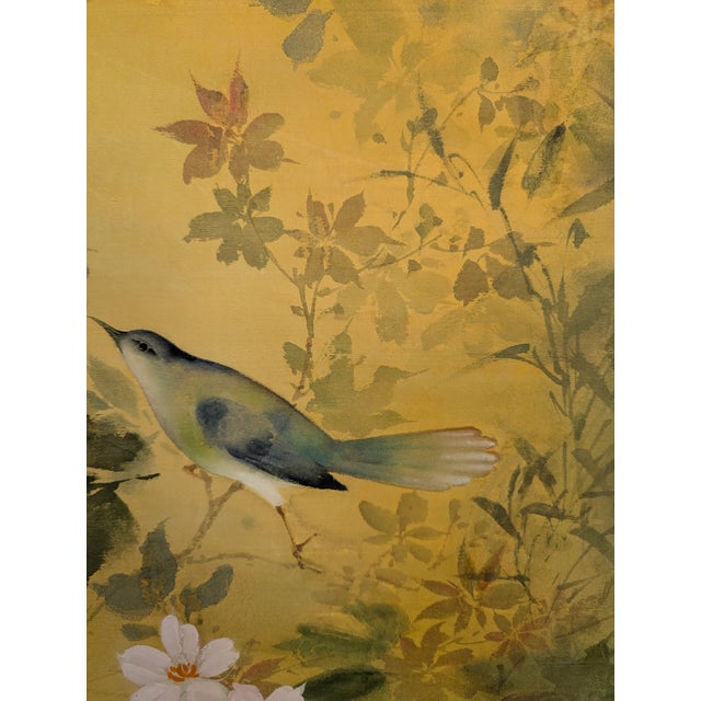 Hawaiian Artist Hiroshi Honda (1910-1970) Original Japanese Kacho-Ga Painting "Bokkotsu on Silk" For Sale In New York - Image 6 of 10