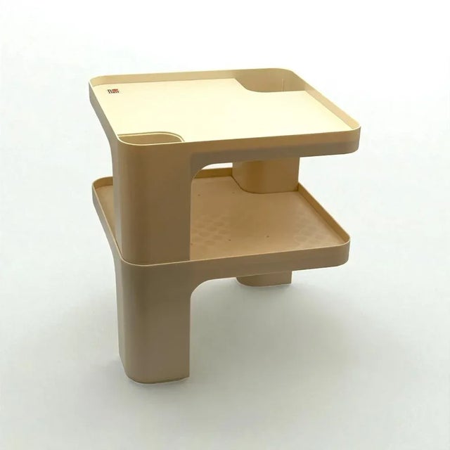 This rare pair of side tables was designed by flair in the netherlands during the 1970s. Each piece is made of molded abs...