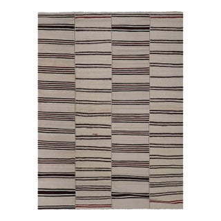 Vintage Oversized Striped Turkish Kilim Rug 9' X 12'3'' For Sale