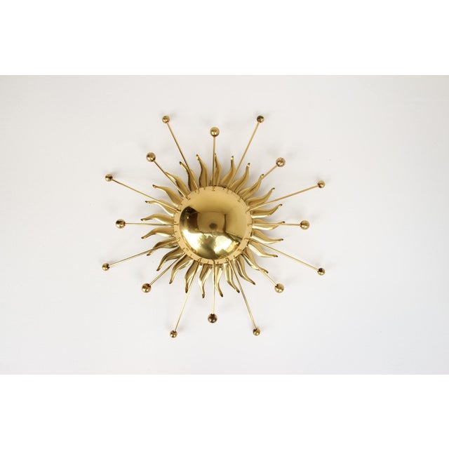 Sunburst Sputnik Wall Lamp in Brass, 1950s For Sale - Image 16 of 16