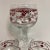 Set of 4 vintage water/wine goblets made in France by Franciscan. Burgundy floral pattern adorn these bo-ho chic design...