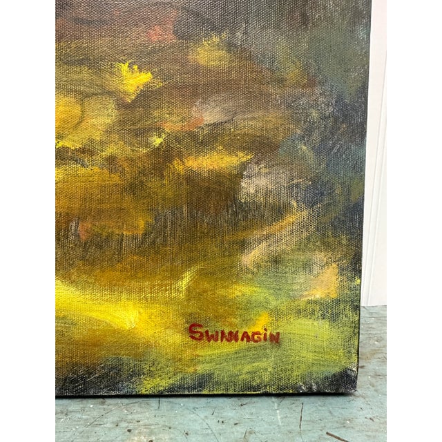 “Country Road” Original Oil Painting by David Swanigan on a Large Panoramic Shaped Canvas For Sale - Image 6 of 11
