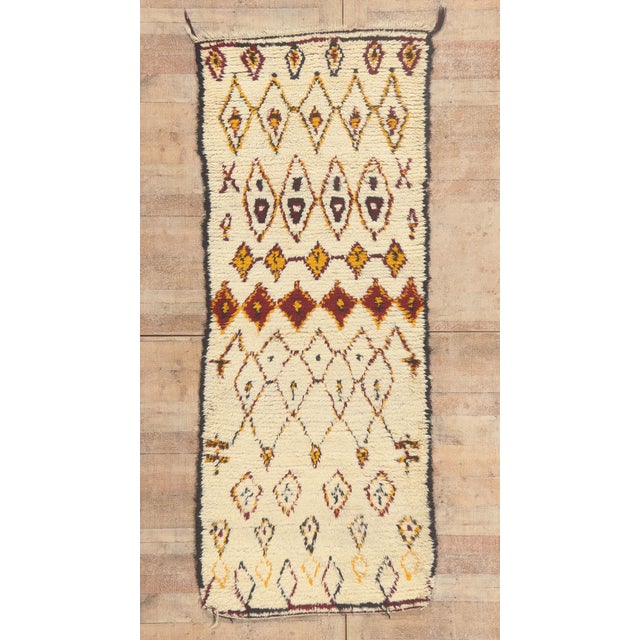 Vintage Azilal Boucherouite Moroccan Rug, 03'04 X 08'04 For Sale - Image 10 of 10