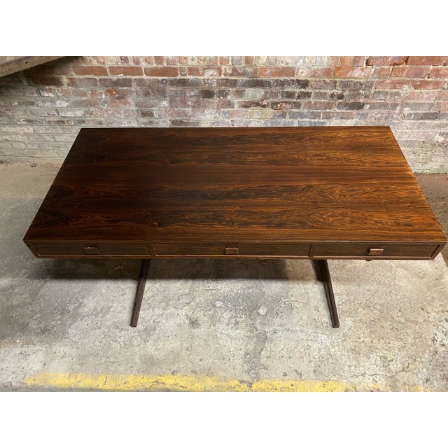 Wood Danish Modern Rosewood Cantilever Executive Desk by Georg Petersens For Sale - Image 7 of 12