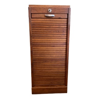 French Art Deco Roller Shutter Filing Cabinet, 1930s For Sale