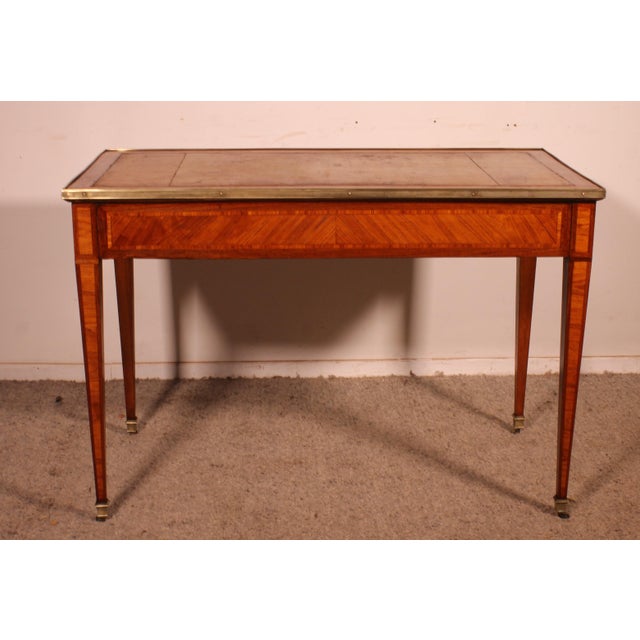Brown Louis XVI Marquetry Desk, 18th Century For Sale - Image 8 of 14