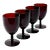 Cherry Red Spiral-Stemmed Water or Wine Goblets - Set of 4 For Sale