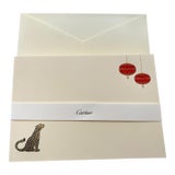 Cartier Paris Panther Design Card and Envelope Luxury Set Desk Stationery For Sale