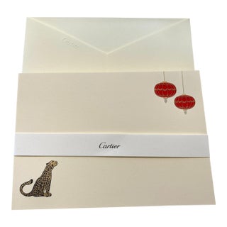 Cartier Paris Panther Design Card and Envelope Luxury Set Desk Stationery For Sale