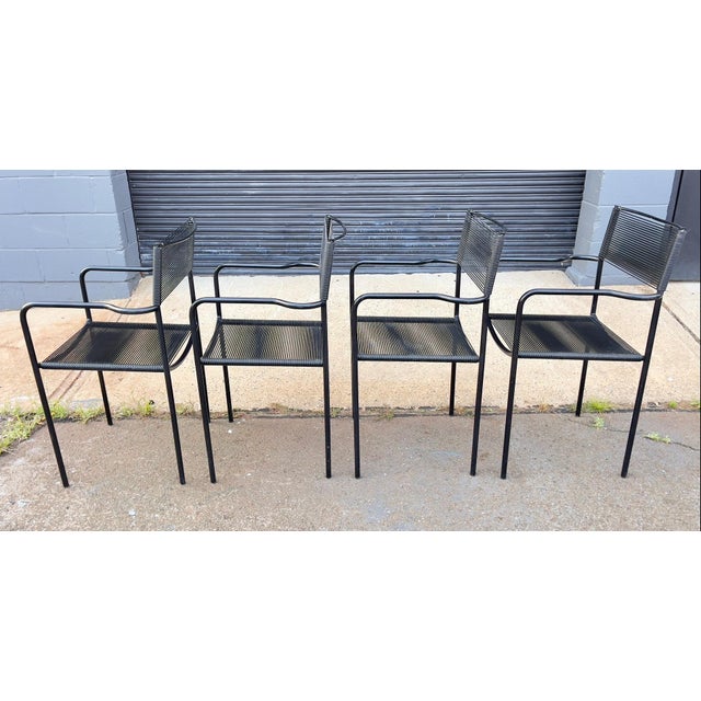 Vintage Italian Spaghetti Strap Armchairs Modèle 131 Attributed to Giandomenico Belotti for Alias, Set of 4 For Sale - Image 12 of 15