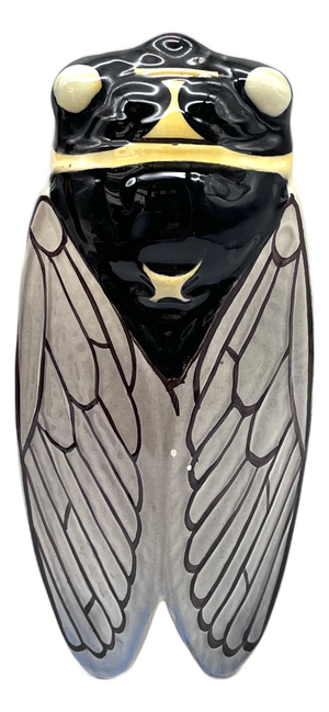 Faience Wall Cicada Sculpture from Louis Sicard, France, 1950s