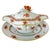 Herend Chinese Bouquet Rust Gravy Boat With Attached Plate & Lid and Rose Finial For Sale - Image 10 of 14