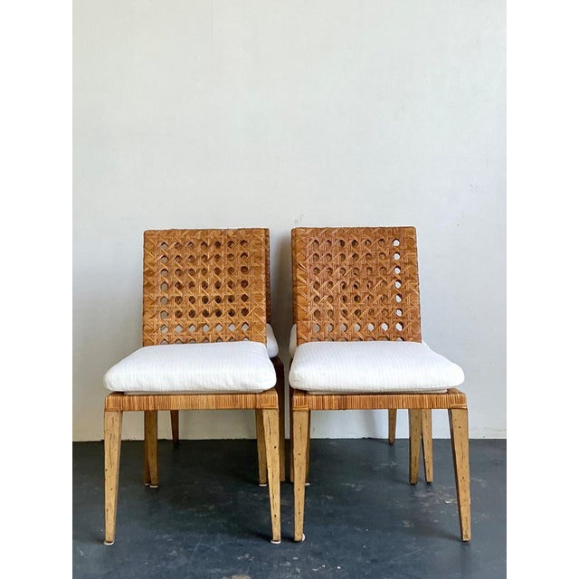Vintage Woven Cane Dining Chairs - Set of 4 For Sale - Image 17 of 18