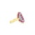 Contemporary Vintage Style Diamond Sapphire or Ruby Ring 10k Yellow Gold, Size 5 For Sale - Image 3 of 6