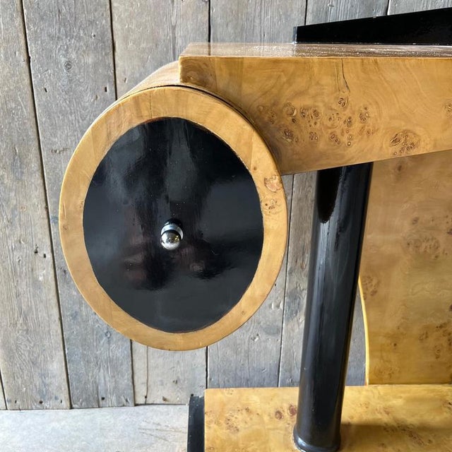 Vintage Art Deco Burr Maple Console Table with 2 Drawers For Sale - Image 6 of 10