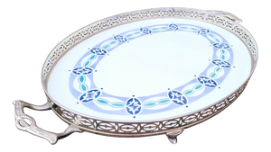 Antique Danish Art Nouveau Porcelain Serving Tray from Bing & Grondahl Copenhagen, 1910s