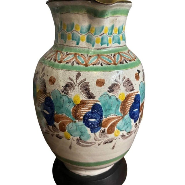 Vintage 1960s Colorful Mexican Pitcher Table Lamps - Set of 2 For Sale - Image 11 of 13