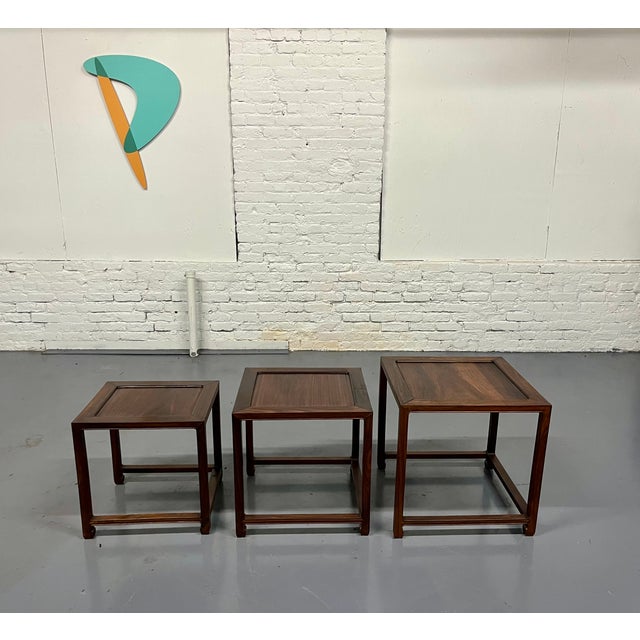 Vintage Solid Rosewood Nesting Tables For Sale - Image 10 of 12