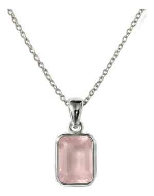Rose Quartz Stackable Pendant, Pink Gemstone Dainty Pendant