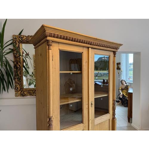 Wood Gründerzeit Pine Display Cabinet For Sale - Image 7 of 17