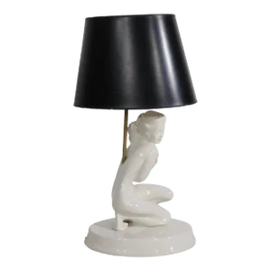 White Ceramic Nude Female Table Lamp Made in Usa Ca. 1950/1960's