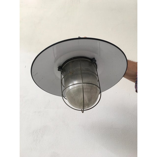 Vintage Black Metal Lamps with Iron Frames, Set of 3 For Sale - Image 6 of 10