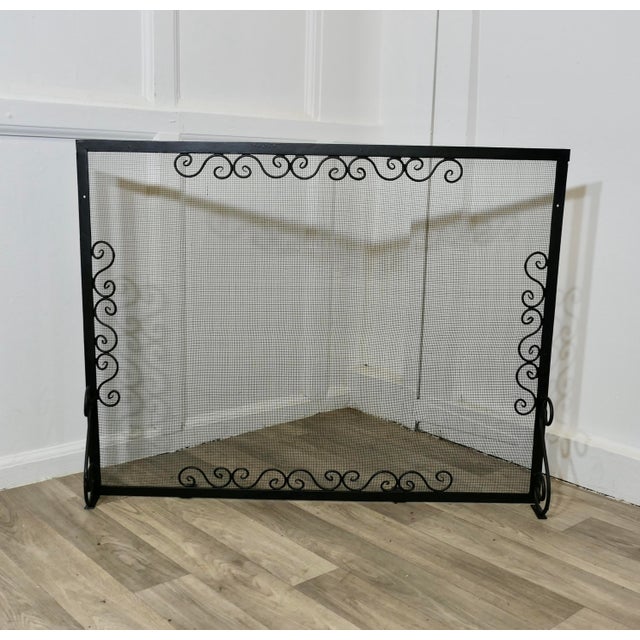 Large Wrought Iron Fire Screen, 1890s For Sale - Image 5 of 7