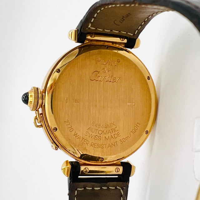 Cartier Estate Cartier Pasha Watch in 18k Yellow Gold For Sale - Image 4 of 10