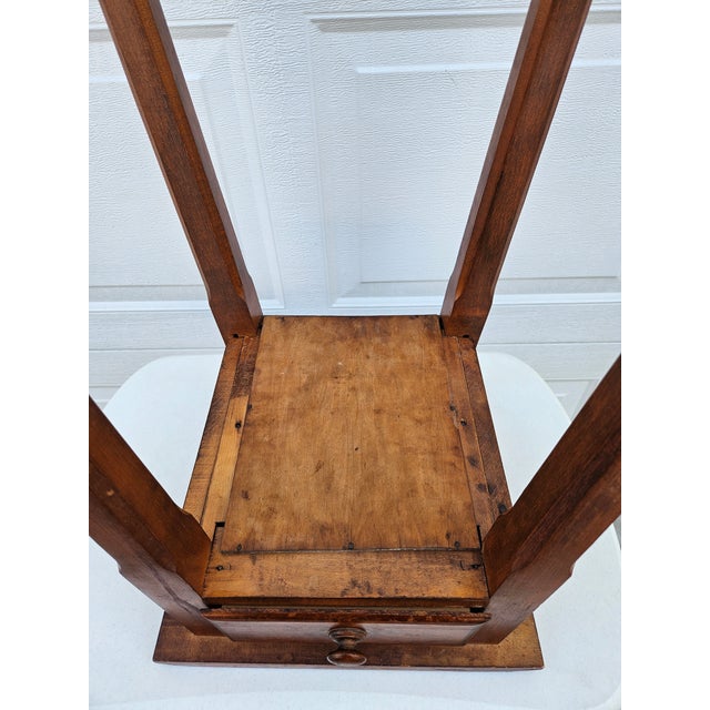 Square Primitive Federal Style One Drawer Side Table For Sale - Image 15 of 17