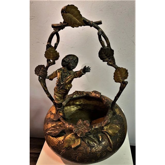 Antique Basket with Carving of a Boy For Sale - Image 12 of 12