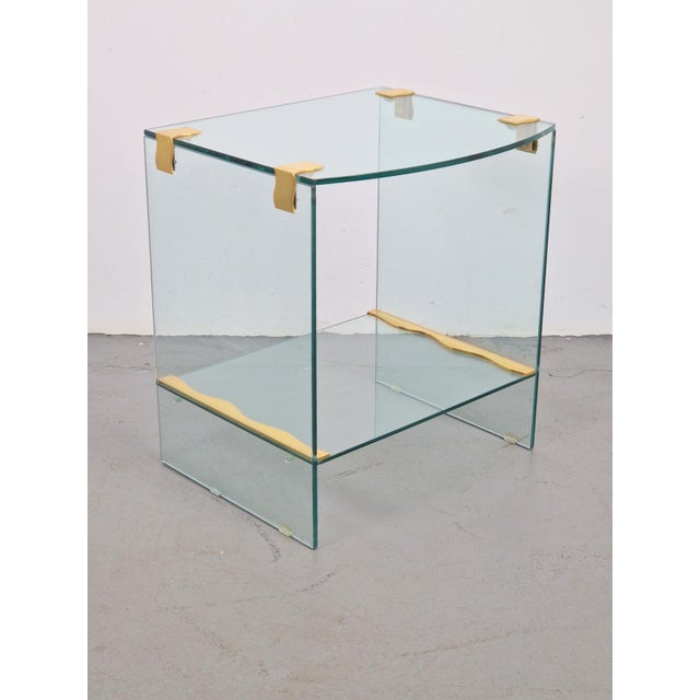 Vintage Regency Brass and Glass Side Table, 1970s For Sale - Image 6 of 12