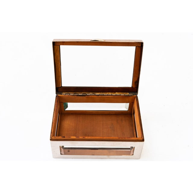 Nickel-Plated, Wood and Cut Glass Box, Vienna, 1920 For Sale - Image 10 of 15