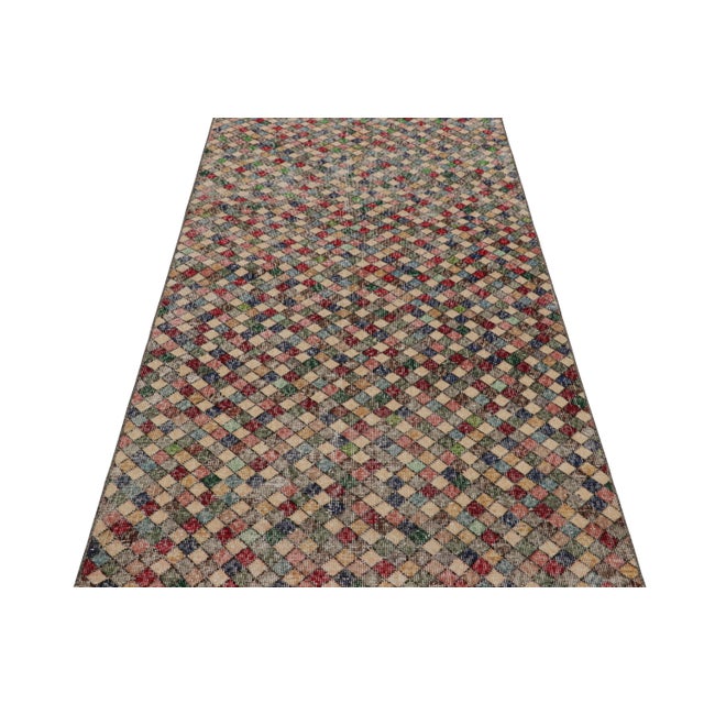 Art Deco 1960s Vintage Zeki Müren Art Deco Runner Rug With Geometric Patterns For Sale - Image 3 of 7