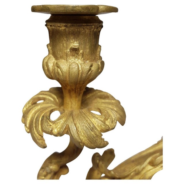 Gold Brass Candlesticks, 1870s, Set of 2 For Sale - Image 8 of 18