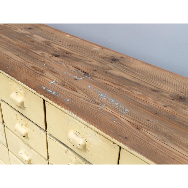 Wood Antique 40-Drawer Workshop Cabinet, 1940 For Sale - Image 7 of 12